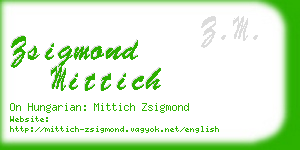 zsigmond mittich business card